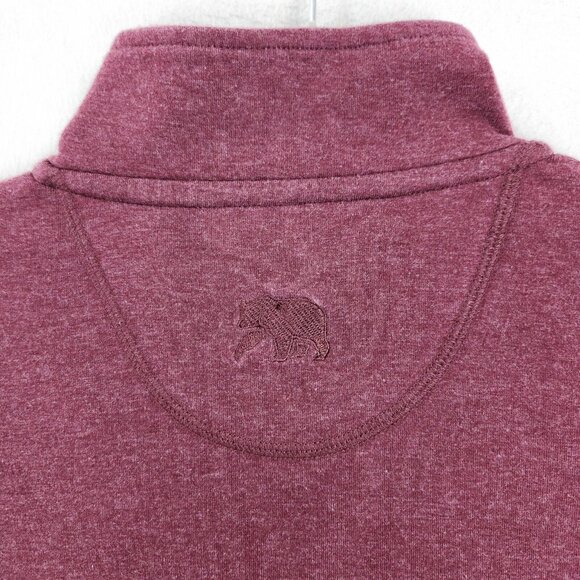 The Normal Brand Sweater Mens Large Burgundy Quarter Zip Lightweight Pullover - Picture 11 of 13